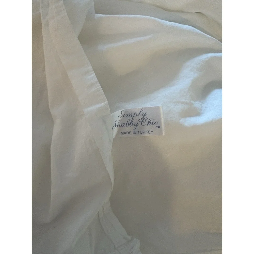 2 SIMPLY SHABBY CHIC King sz LACE‎ CROCHET WHITE linen PILLOW Shams EUC